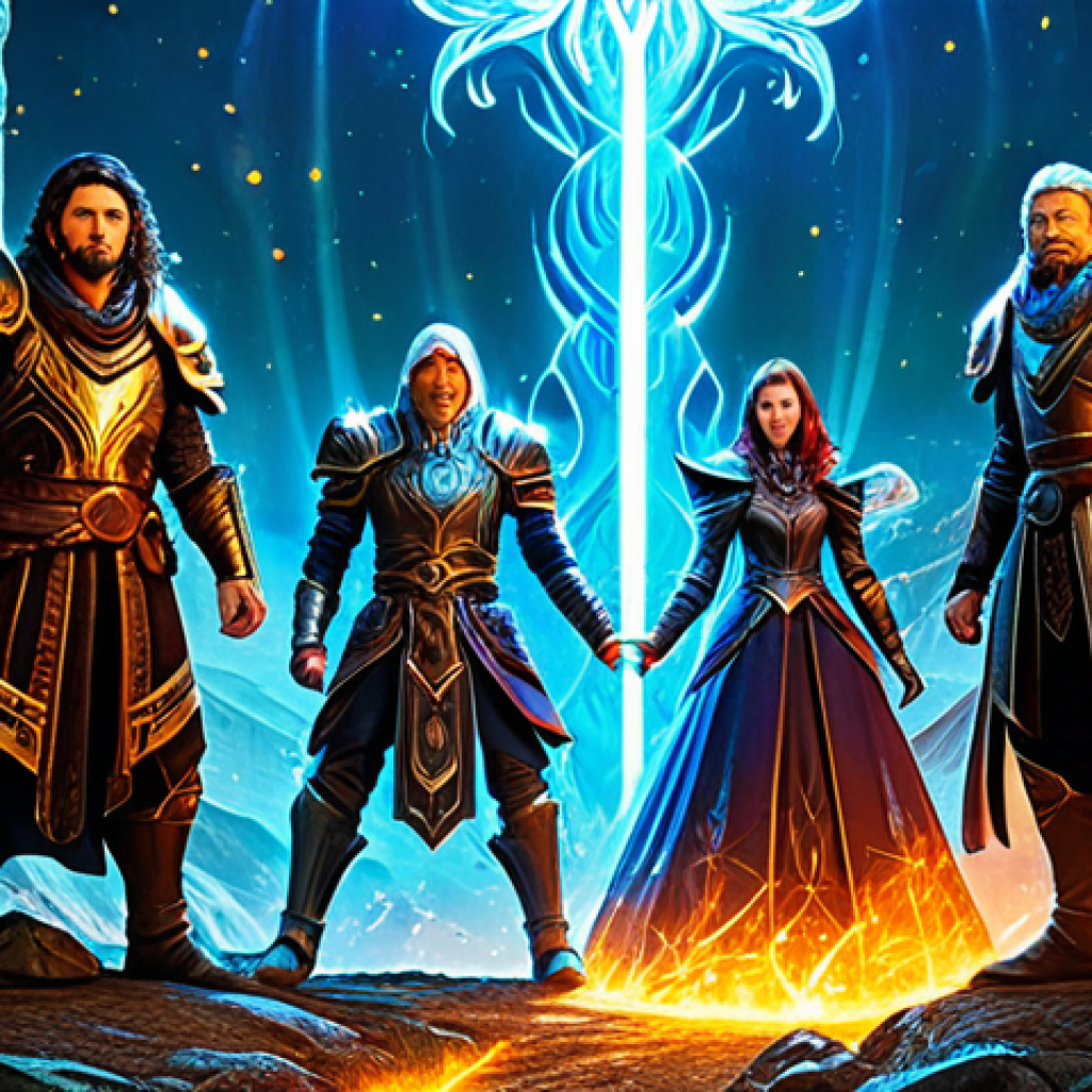 Alliance Buffs in Action**

A group of fully clothed warriors and mages in shining armor, standing together in a vibrant fantasy landscape, surrounded by glowing magical effects representing stat buffs.  Appropriate attire, perfect anatomy, natural proportions, professional digital art, high quality, dynamic lighting, safe for work, family-friendly.  Auras of power emanating from each character symbolize the strength of the alliance. Modest clothing, well-formed hands, proper finger count.

**