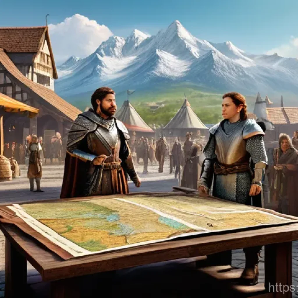 리니지 특수 이벤트 활용 - **"A diverse group of four fantasy adventurers, fully clothed in intricate, practical, and non-revea...