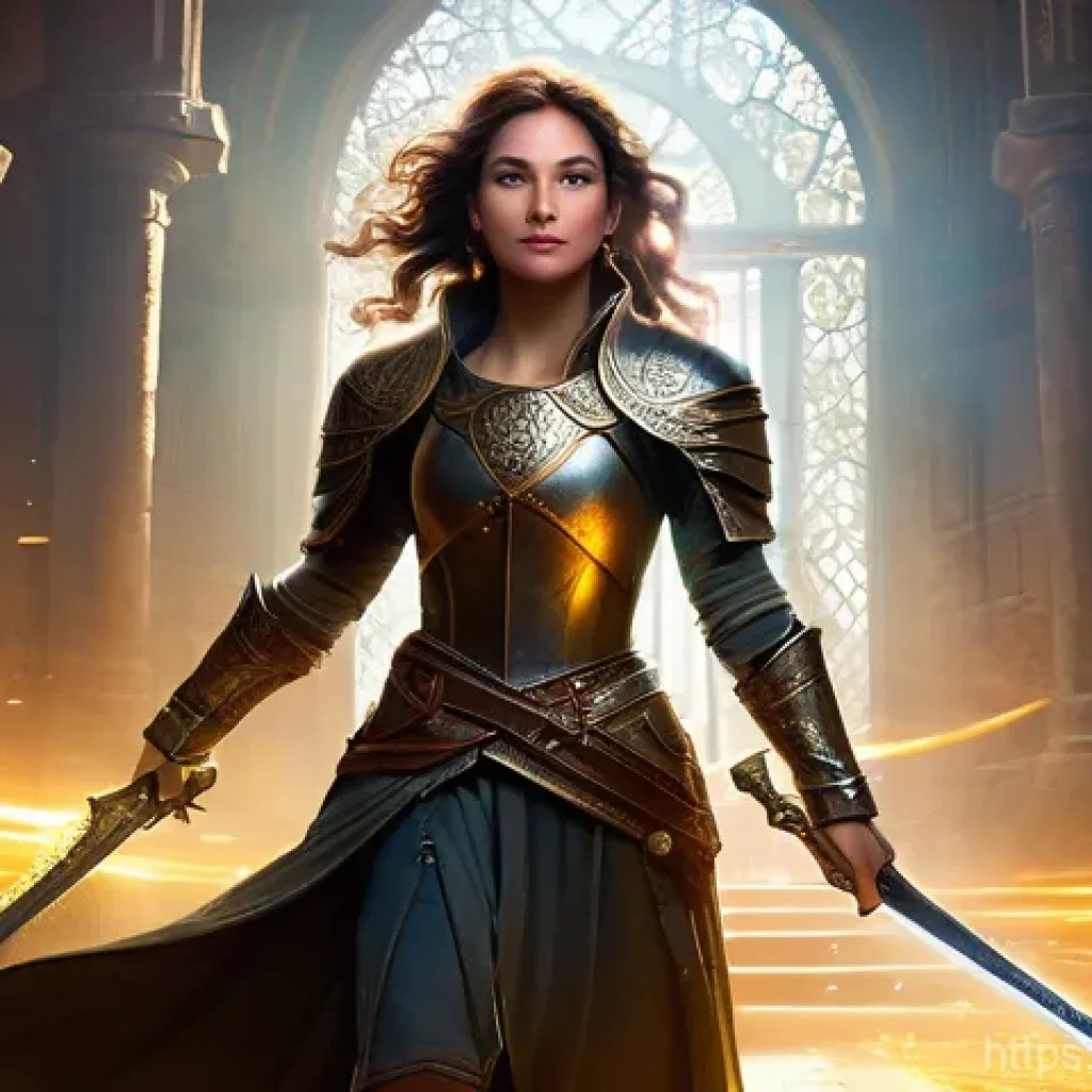 리니지 인챈트 스크롤 사용법 - **Prompt 1: The Euphoria of a Blessed Enchantment Success**
"A young, determined female adventur...