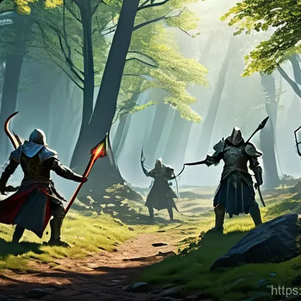리니지 게임 최적화 설정 - A diverse group of adventurers – including a human knight in polished plate armor, a graceful elven ...