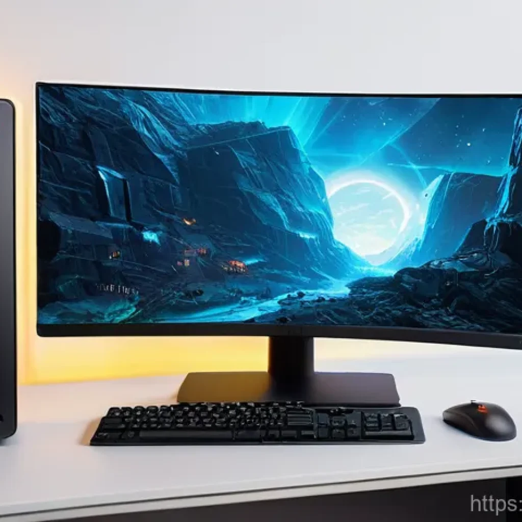 리니지 게임 최적화 방법 - On the left side (Before): Depict a cluttered, somewhat dusty desk with an older, bulkier PC tower. ...